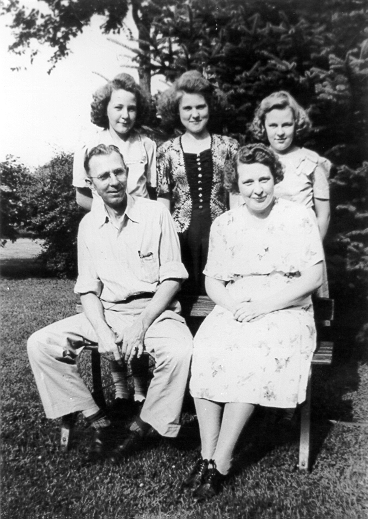 Ted and Edna with their daughters